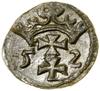 Denar, 1552, Gdańsk; Białk.-Szw. 407, CNG 81.IV, Kop. 7348 (R8), Kurp. (1506–1573) 923 (R8), Tyszk..