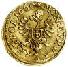 Półdukat, 1660, Kraków; Aw: Głowa władcy w prawo, pod głową inicjały TLB (dzierżawca mennic koronn..