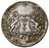 Trojak z czystego srebra, 1755, Gdańsk; wariant z cyfrą „3” w monogramie, której górna belka wysta..