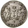 Trojak, 1758, Gdańsk; na rewersie cyfra 3 pod herbem Gdańska; CNG 407, Iger G.58.1.a (R), Kahnt 73..