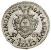 Szóstak, 1762, Elbląg; inicjały ICS (dzierżawca mennicy Jost Carol Schröder) pod tarczą herbową na..