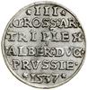 Trojak, 1537, Królewiec; w legendzie awersu PRVS; Iger Pr.37.1.a (R), Kop. 3801 (R1), Slg. Marienb..