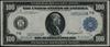 Illinois – Chicago; 100 dolarów, 1914; seria G859669A, podpisy Burke i Houston, niebieska pieczęć;..