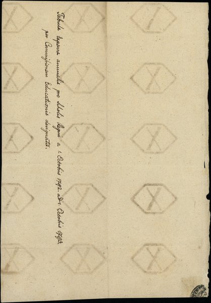 Insurekcja Kościuszkowska - bilety z 1794 r.. arkusz do druku 10 groszy miedzianych, 13.08.1794