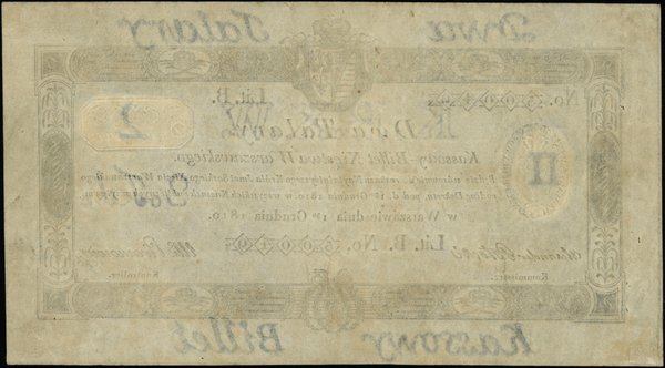Księstwo Warszawskie - bilety z 1810r. 2 talary, 1.12.1810