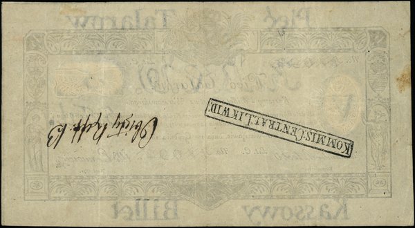 Księstwo Warszawskie - bilety z 1810r. 5 talarów, 1.12.1810