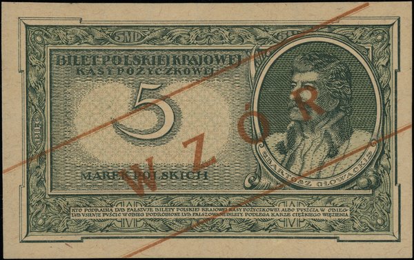 Polska Krajowa Kasa Pożyczkowa, emisje z 1919 r.. 5 marek polskich, 17.05.1919