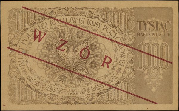 Polska Krajowa Kasa Pożyczkowa, emisje z 1919 r.. 1.000 marek polskich, 17.05.1919