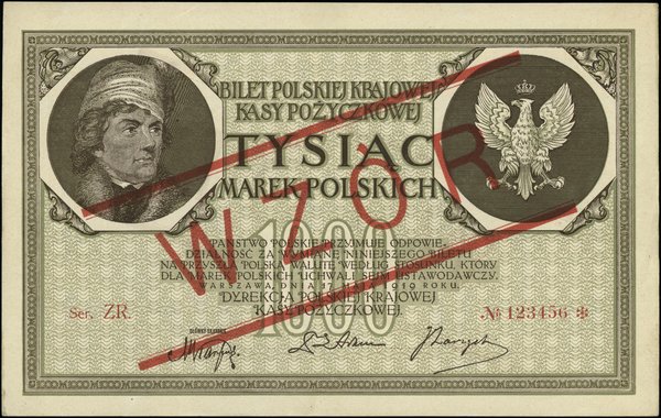 Polska Krajowa Kasa Pożyczkowa, emisje z 1919 r.. 1.000 marek polskich, 17.05.1919