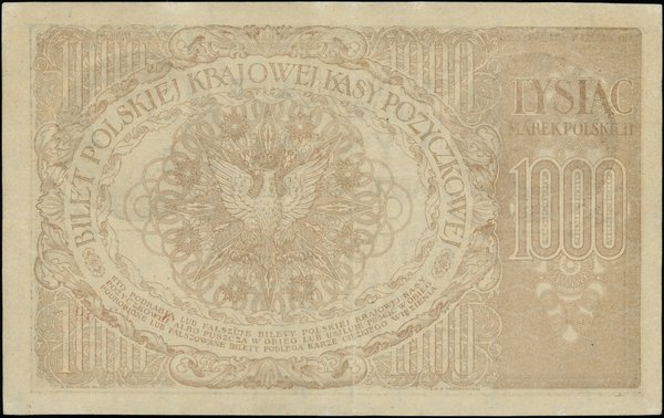 Polska Krajowa Kasa Pożyczkowa, emisje z 1919 r.. 1.000 marek polskich, 17.05.1919