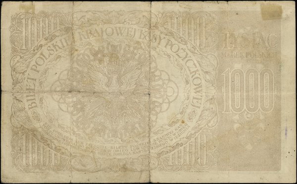 Polska Krajowa Kasa Pożyczkowa, emisje z 1919 r.. 1.000 marek polskich, 17.05.1919