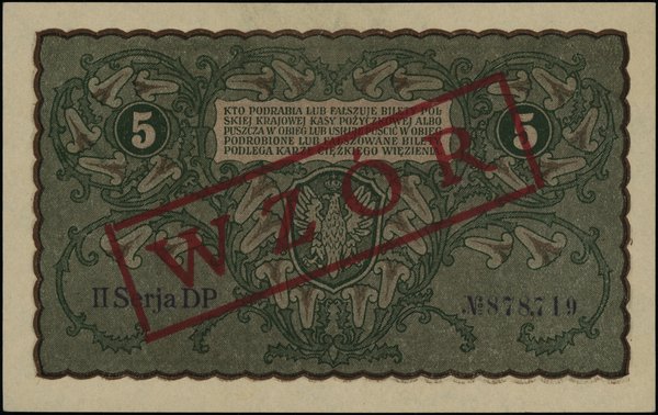 Polska Krajowa Kasa Pożyczkowa, emisje z 1919 r.. 5 marek polskich, 23.08.1919
