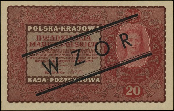 Polska Krajowa Kasa Pożyczkowa, emisje z 1919 r.. 20 marek polskich, 23.08.1919