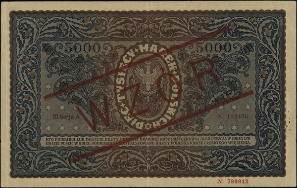 Polska Krajowa Kasa Pożyczkowa, emisje z 1920 r.. 5.000 marek polskich, 7.02.1920