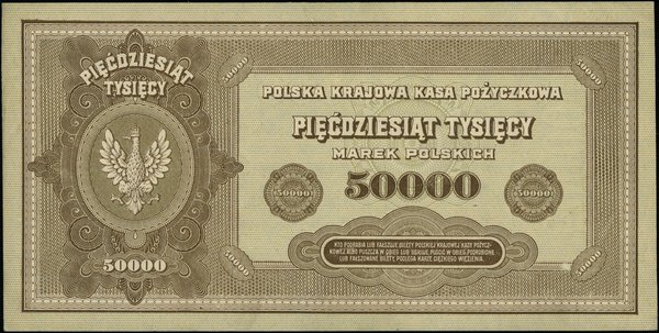 Polska Krajowa Kasa Pożyczkowa, emisje z lat 1922-1923. 50.000 marek polskich, 10.10.1922