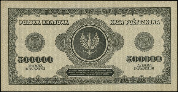 Polska Krajowa Kasa Pożyczkowa, emisje z lat 1922-1923. 500.000 marek polskich, 30.08.1923