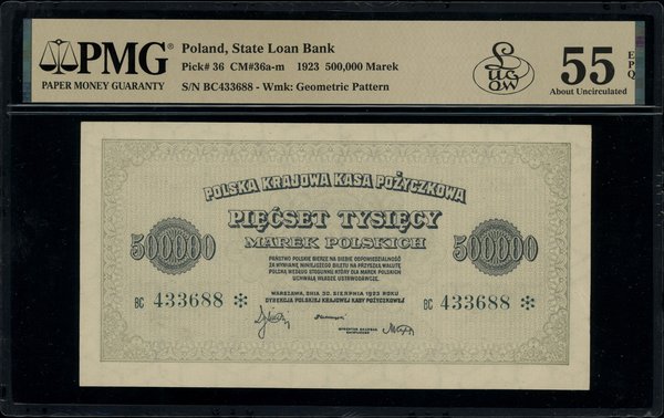 500.000 marek polskich, 30.08.1923; seria BC, nu
