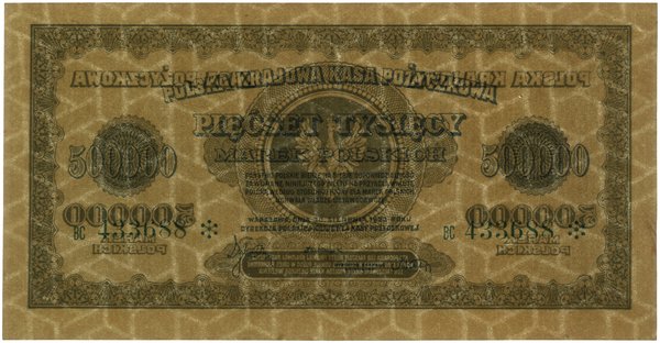 500.000 marek polskich, 30.08.1923; seria BC, nu