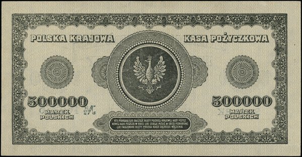 Polska Krajowa Kasa Pożyczkowa, emisje z lat 1922-1923. 500.000 marek polskich, 30.08.1923