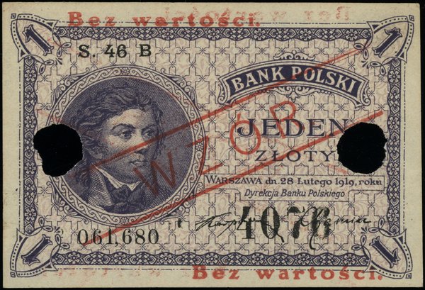 Bank Polski, emisja 1919. 1 złoty, 28.02.1919