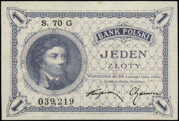 Bank Polski, emisja 1919. 1 złoty, 28.02.1919