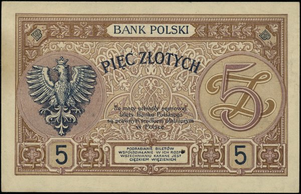 Bank Polski, emisja 1919. 5 złotych, 28.02.1919