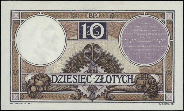 Bank Polski, emisja 1919. 10 złotych, 28.02.1919