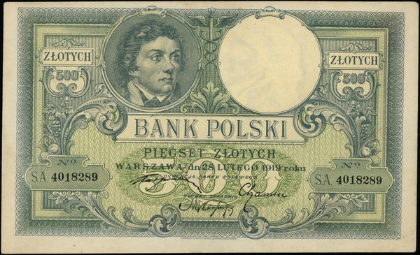 Bank Polski, emisja 1919. 500 złotych, 28.02.1919