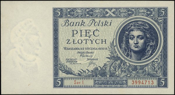 Bank Polski, emisja 1930-1934. 5 złotych, 2.01.1930