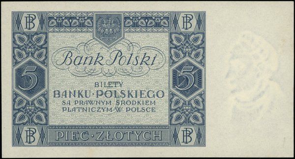 Bank Polski, emisja 1930-1934. 5 złotych, 2.01.1930