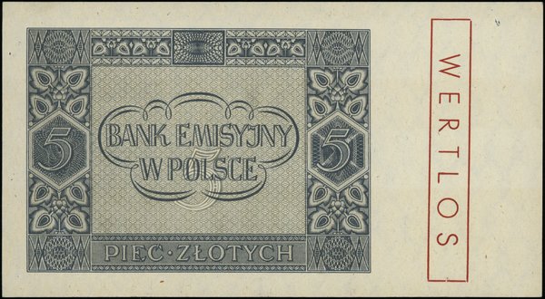 Bank Emisyjny w Polsce, emisja z 1941 r.. 5 złotych, 1.08.1941