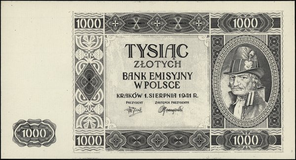 Bank Emisyjny w Polsce, emisja z 1941 r.. 1.000 złotych, 1.08.1941