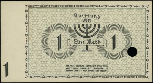 Banknoty getta w Łodzi 1940 r.. 1 marka, 15.05.1940