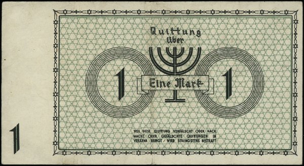 Banknoty getta w Łodzi 1940 r.. 1 marka, 15.05.1940