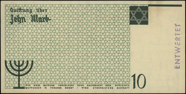 Banknoty getta w Łodzi 1940 r.. 10 marek, 15.05.1940