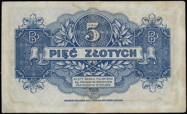 Bank Polski na emigracji, emisja 15.08.1939. 5 złotych, 15.08.1939
