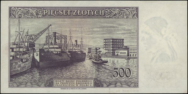 Bank Polski na emigracji, emisja 15.08.1939. 500 złotych, 15.08.1939