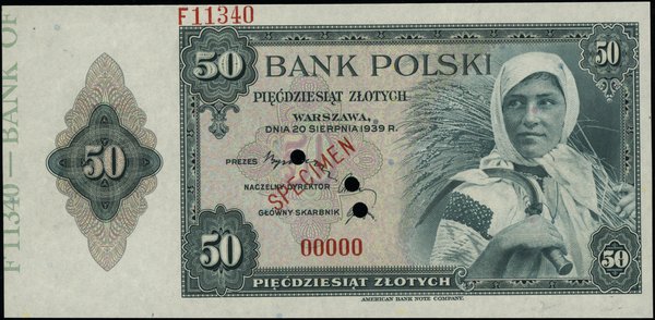 Bank Polski na emigracji, emisja 20.08.1939. 50 złotych, 20.08.1939