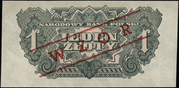 Bilety NBP emisji 1944 r., w klauzuli OBOWIĄZKOWYM. 1 złoty, 1944