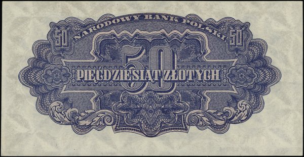 Bilety NBP emisji 1944 r., w klauzuli OBOWIĄZKOWYM. 50 złotych, 1944