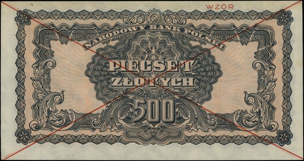 Bilety NBP emisji 1944 r., w klauzuli OBOWIĄZKOWYM. 500 złotych, 1944