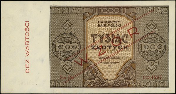Bilety NBP emisji 1945 r.. 1.000 złotych, 1945