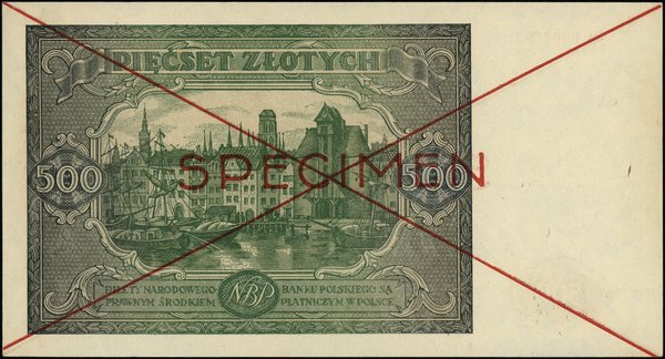 Bilety NBP emisji 15.01.1946 r.. 500 złotych, 15.01.1946