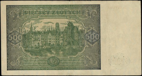 Bilety NBP emisji 15.01.1946 r.. 500 złotych, 15.01.1946