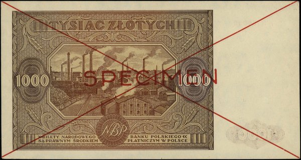 Bilety NBP emisji 15.01.1946 r.. 1.000 złotych, 15.01.1946