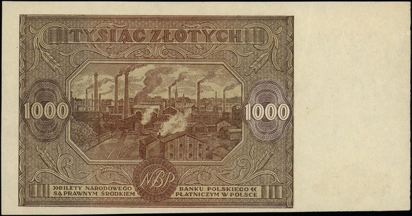 Bilety NBP emisji 15.01.1946 r.. 1.000 złotych, 15.01.1946