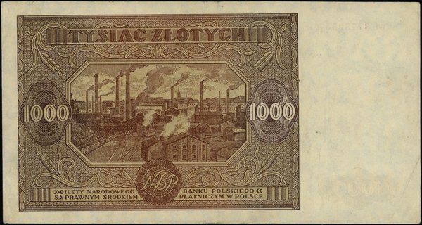 Bilety NBP emisji 15.01.1946 r.. 1.000 złotych, 15.01.1946