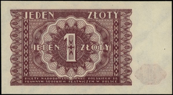 Bilety NBP emisji 15.05.1946 r.. 1 złoty, 15.05.1946