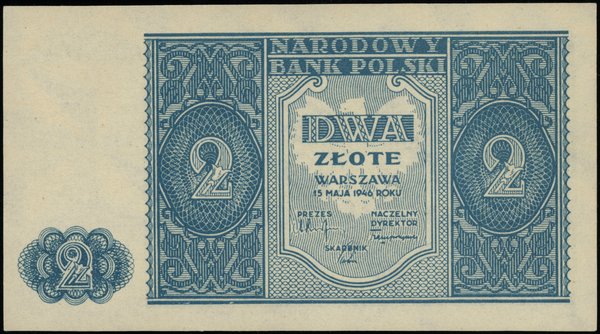 Bilety NBP emisji 15.05.1946 r.. 2 złote, 15.05.1946