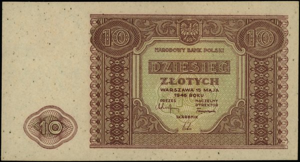 Bilety NBP emisji 15.05.1946 r.. 10 złotych, 15.05.1946